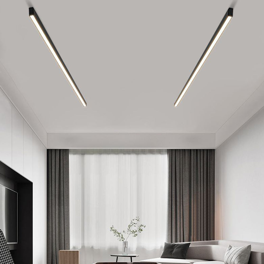 Arisha Moderna Minimalista Lineal Metal LED Lámpara de Techo Negra