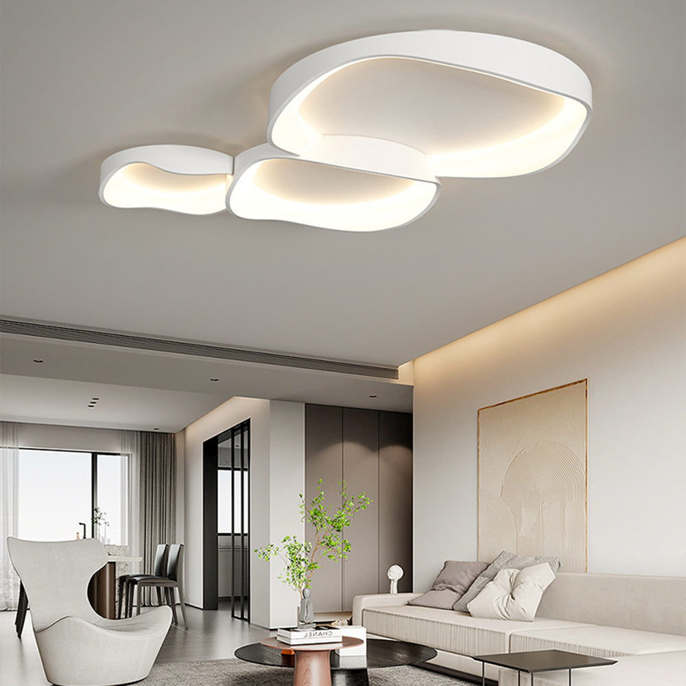 Arisha Moderna Cuenco Metal LED Lámpara de Techo Blanca