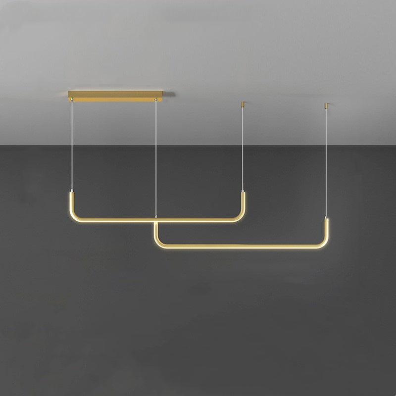 Arisha Minimalista Lineal Metal/Sílice Lámpara Colgante Dorada/Negra