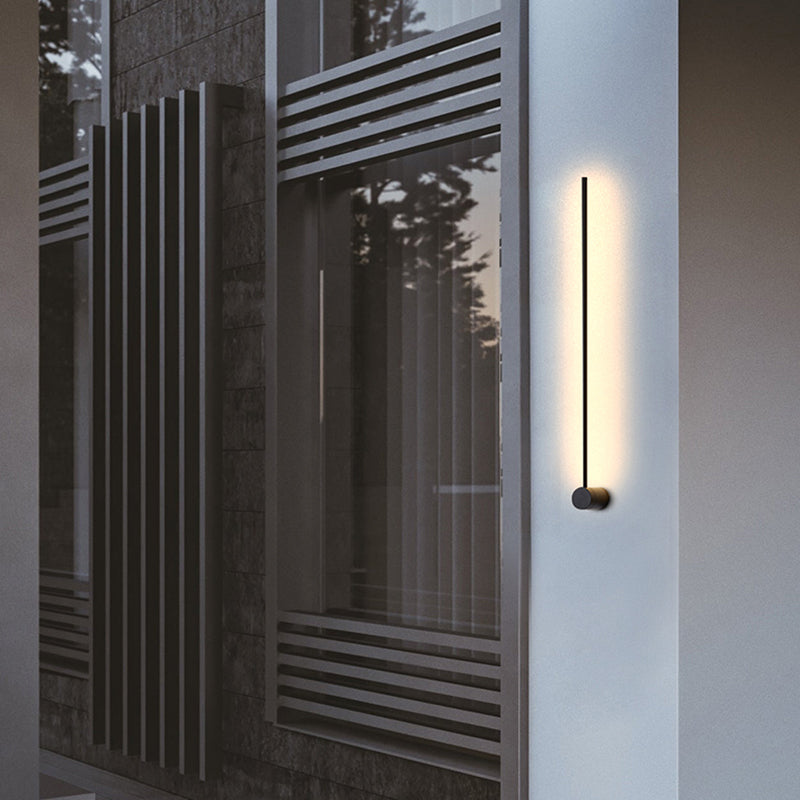 Ray Minimalista Lineal Metal Aplique de Pared Interior Negro