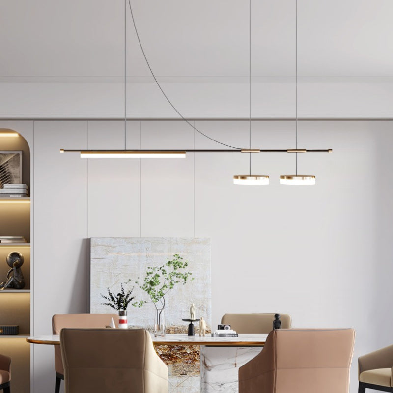 Arisha Moderno Minimalista LED Lámpara Colgante Negro Metal Comedor
