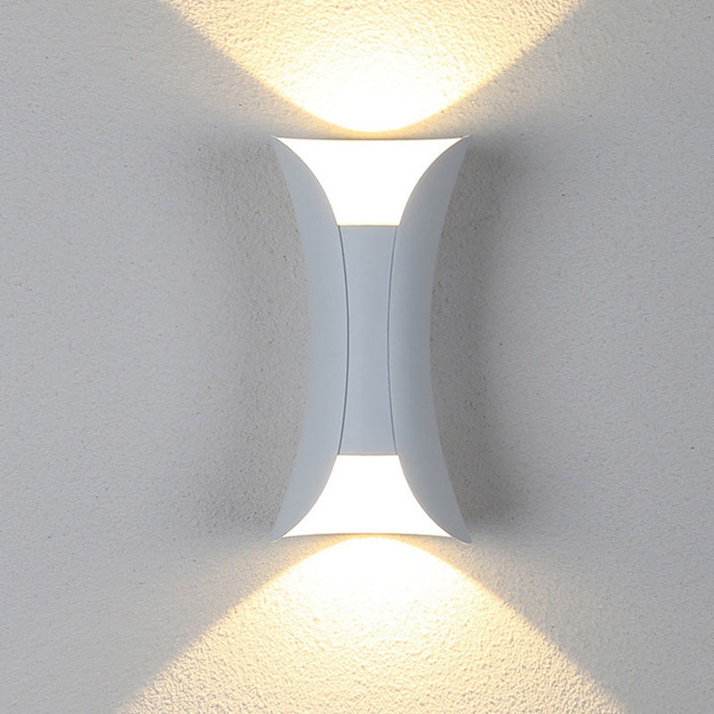 Ray Moderna Foco Metal Aplique de Pared Exterior Blanca/Negra