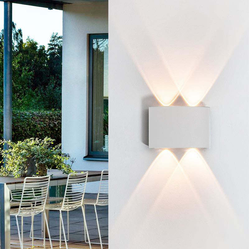 Ray Moderno Rectangular Metal/Acrílico Aplique de Pared Exterior