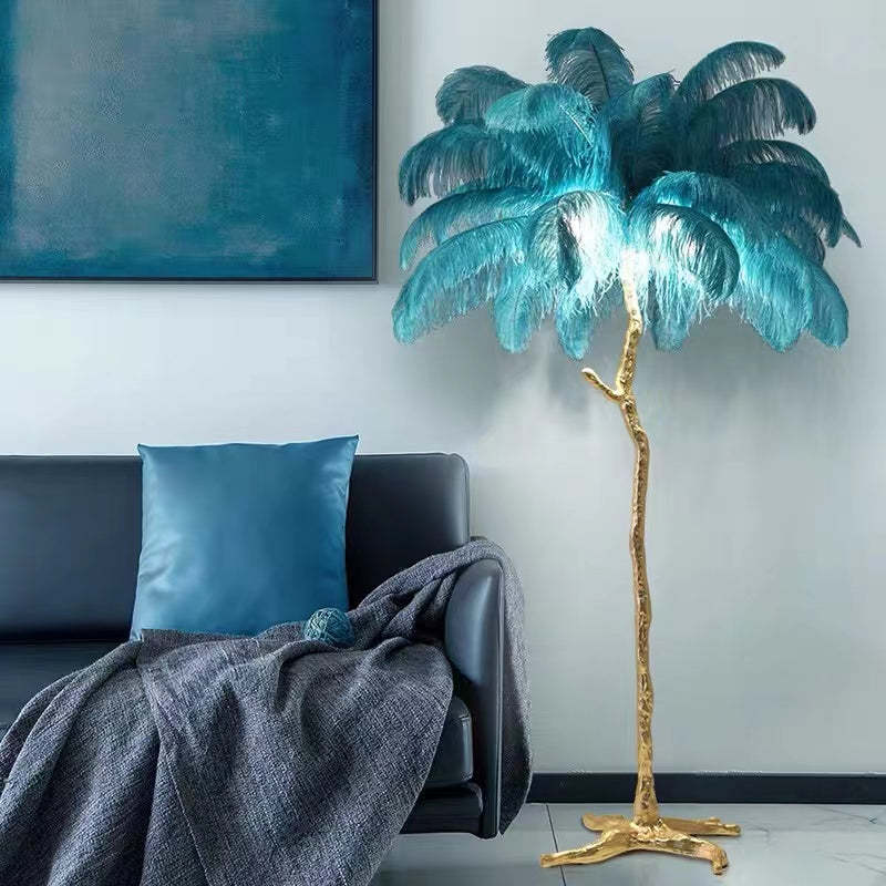 O'Moore Luxury Árbol Pluma/Resina Lámpara de Pie/Mesa