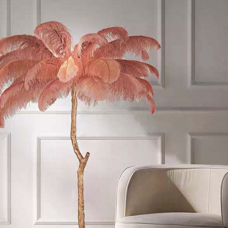 O'Moore Luxury Árbol Pluma/Resina Lámpara de Pie/Mesa