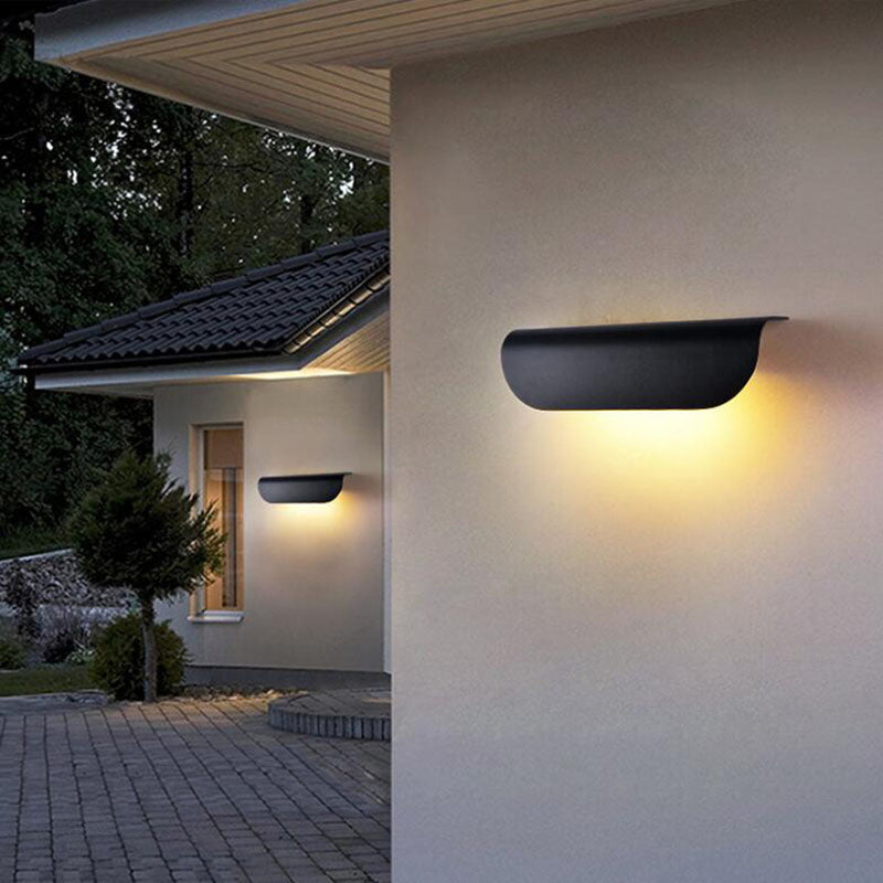 Ray Moderno Flexión Metal LED Aplique de Pared Exterior Negro/Blanco
