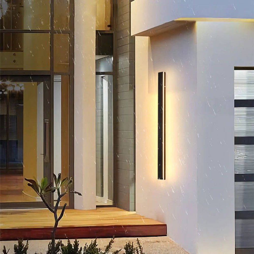 Ray Minimalista Lineal Metal Acrílico Aplique de Pared Exterior Negro