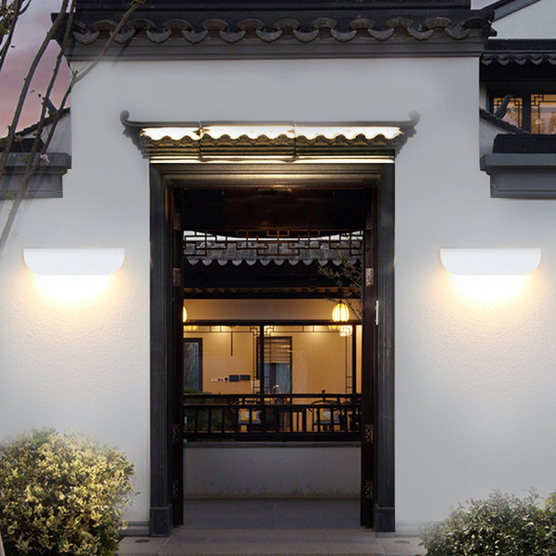 Ray Moderno Flexión Metal LED Aplique de Pared Exterior Negro/Blanco