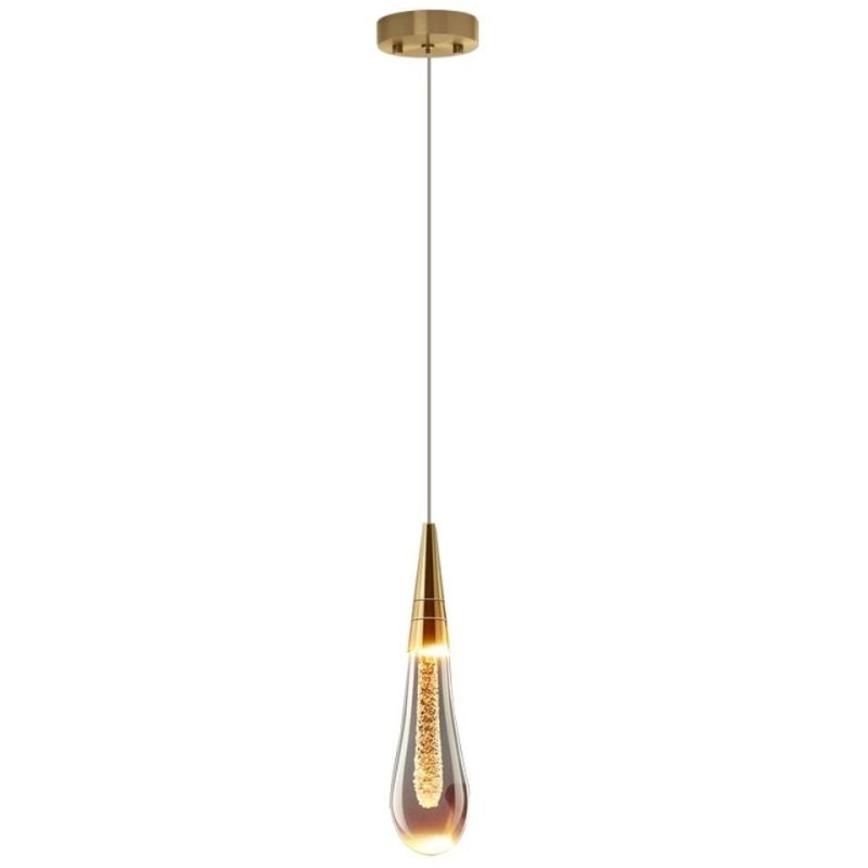 Kristy Moderna Cristal Metal Lámpara Colgante Dorada