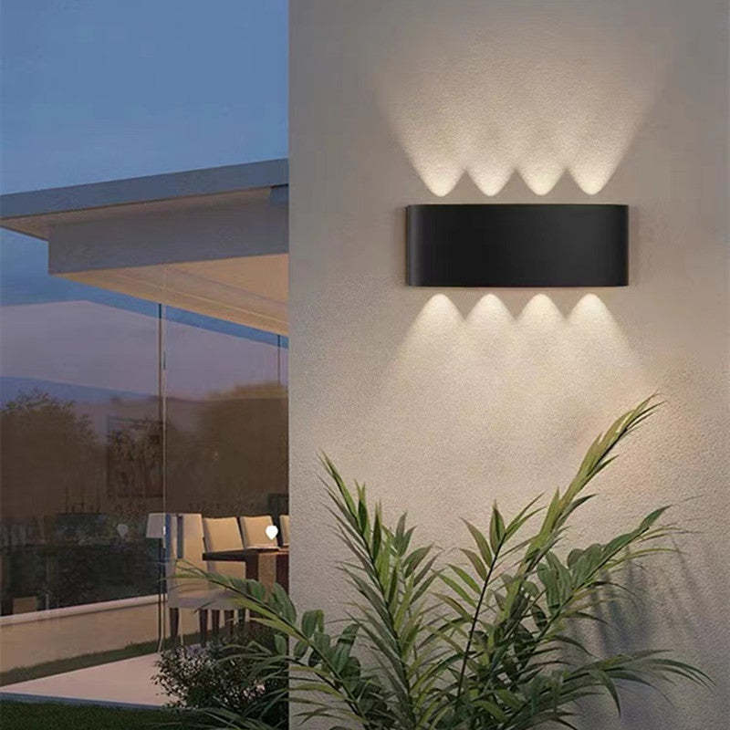 Ray Moderno Rectangular Metal/Acrílico Aplique de Pared Exterior