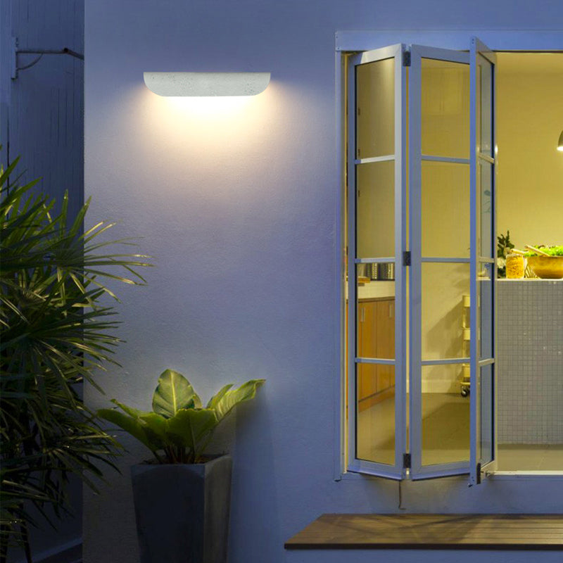 Ray Moderno Flexión Metal LED Aplique de Pared Exterior Negro/Blanco