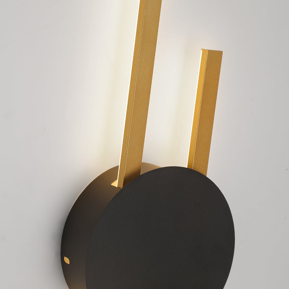 Arisha Moderno Lineal Metal/Acrílico LED Aplique de Pared Negro/Dorado