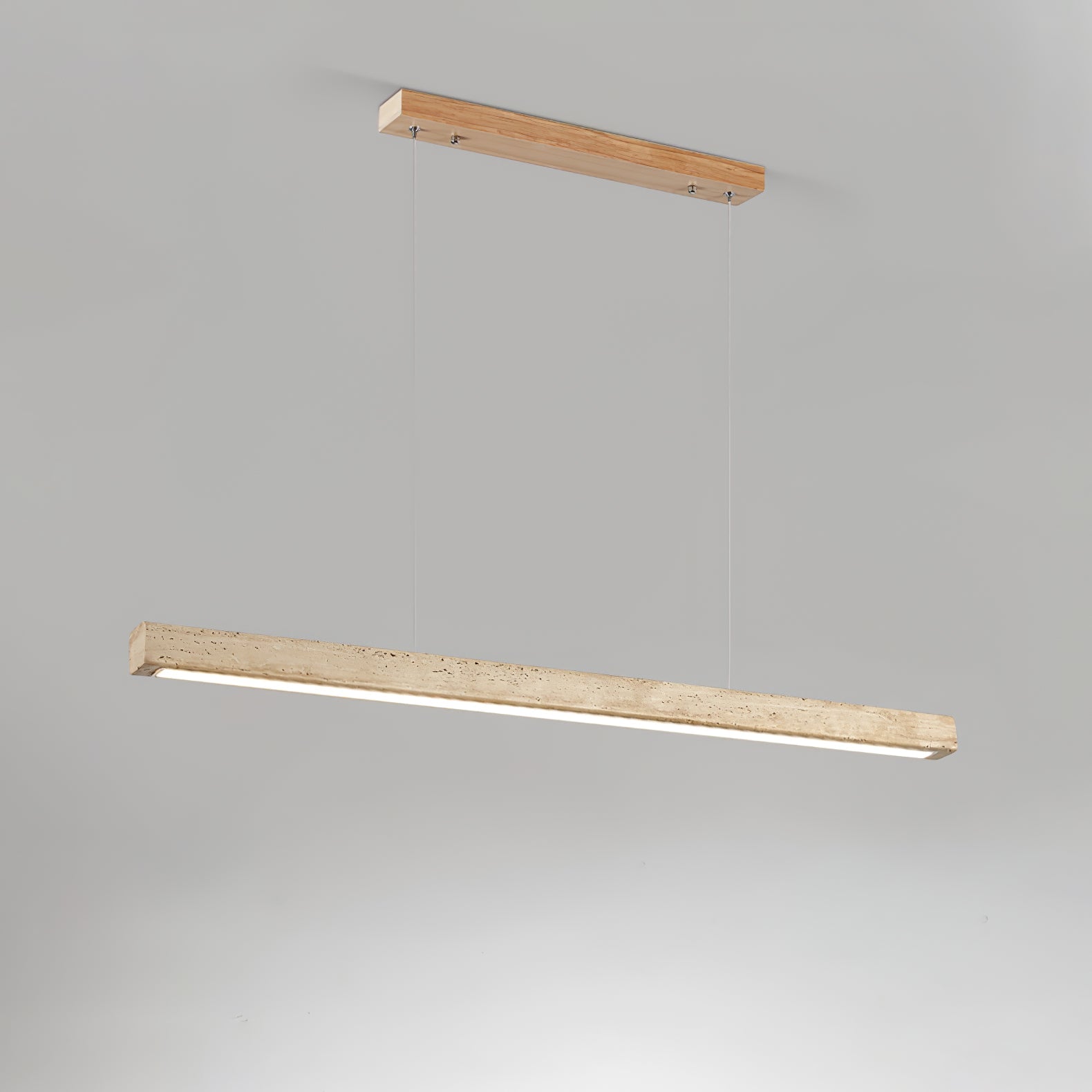 Imiror Minimalist Travertine Linear Pendant Light - Letslighting