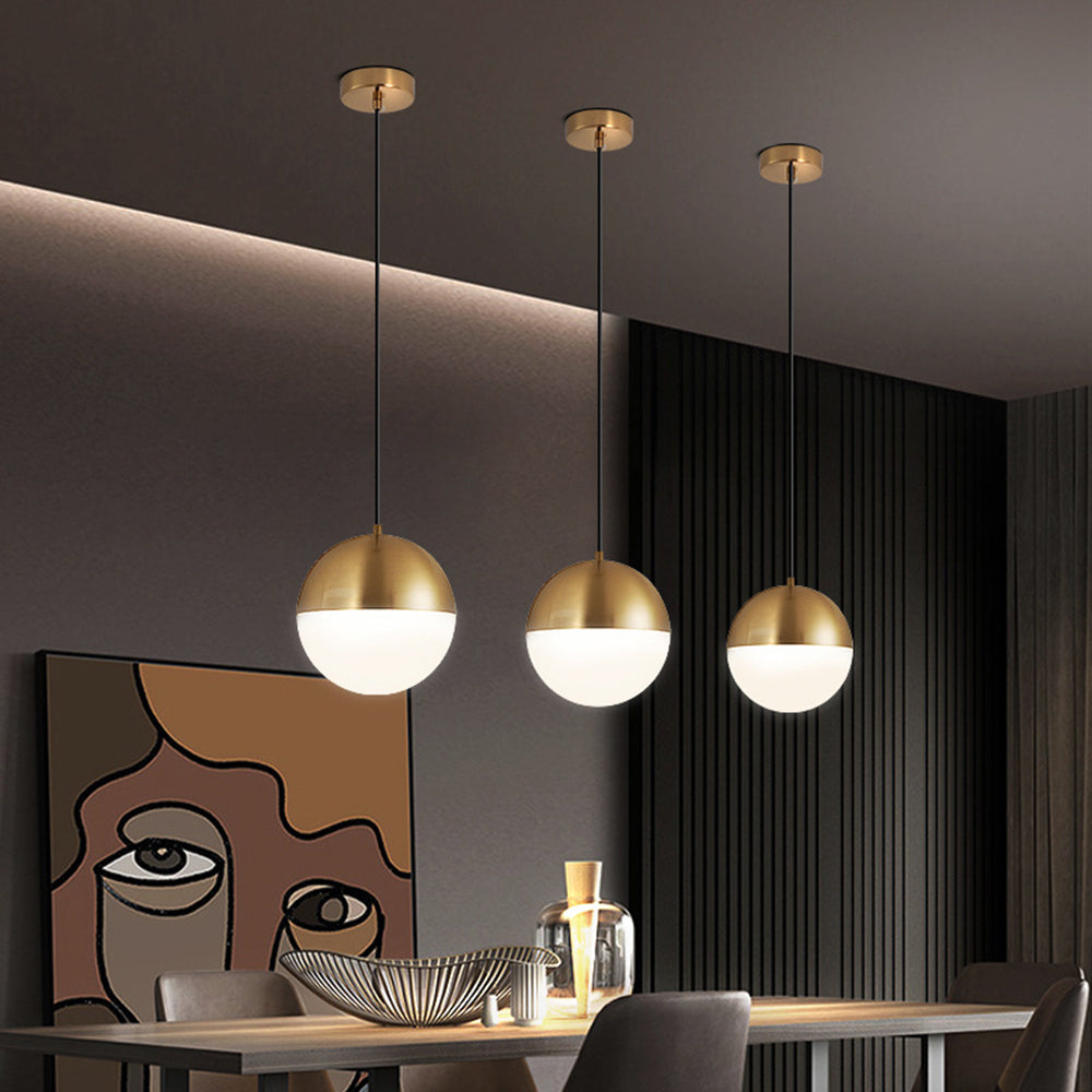 Valentina Moderna Minimalista Esfera Lámpara Colgante Negra/Ora Metal/Vidrio