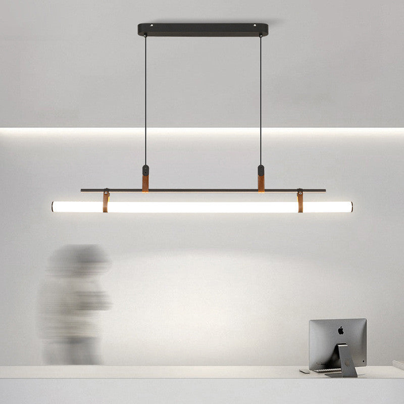 Arisha Minimalista Lineal Metal/Acrílico Lámpara Colgante Negra/Ora