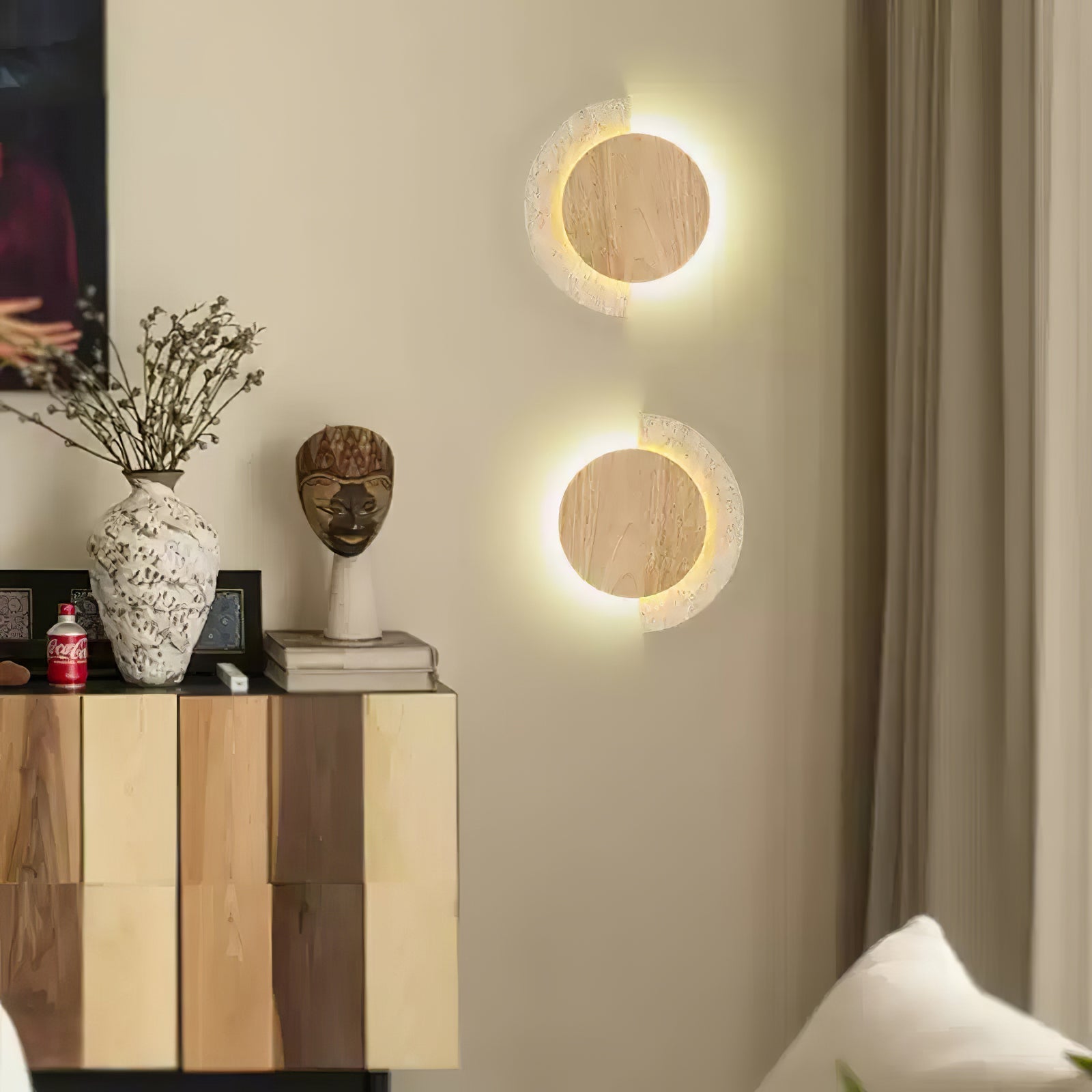 Coraeen Half-Moon Travertine Wall Light - Letslighting
