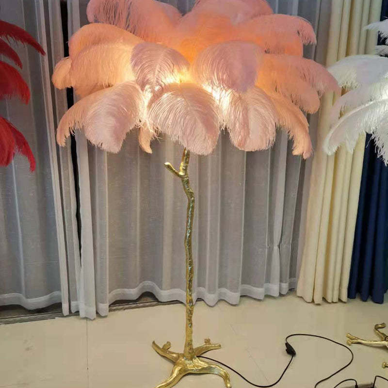 O'Moore Luxury Árbol Pluma/Resina Lámpara de Pie/Mesa