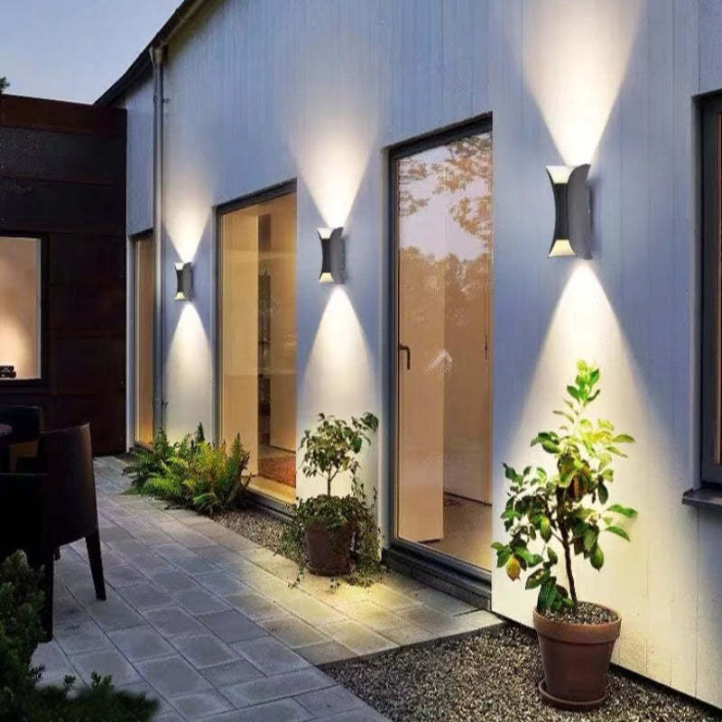 Ray Moderna Foco Metal Aplique de Pared Exterior Blanca/Negra