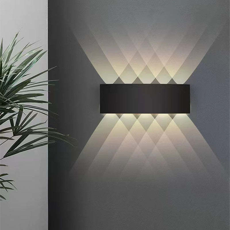 Ray Moderno Rectangular Metal/Acrílico Aplique de Pared Exterior