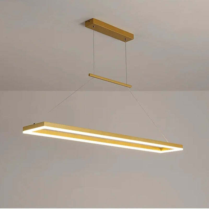Arisha Clásica Rectangular Metal Lámpara Colgante Café/Dorada