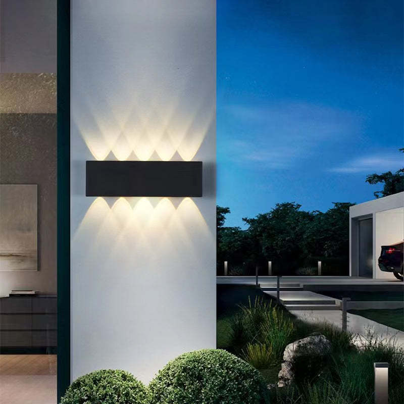 Ray Moderno Rectangular Metal/Acrílico Aplique de Pared Exterior