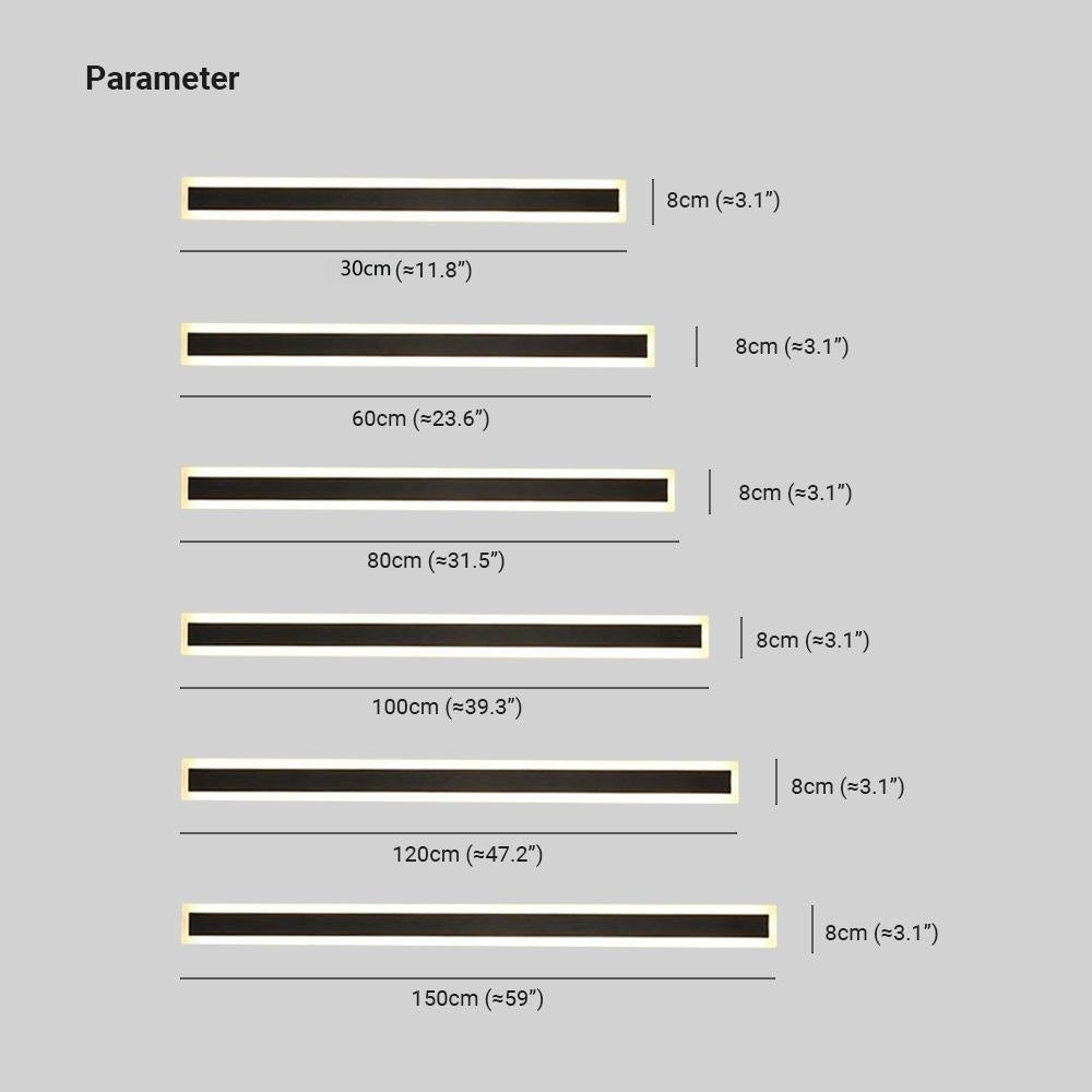 Ray Moderna Lineal Metal Aplique de Pared Exterior Negra