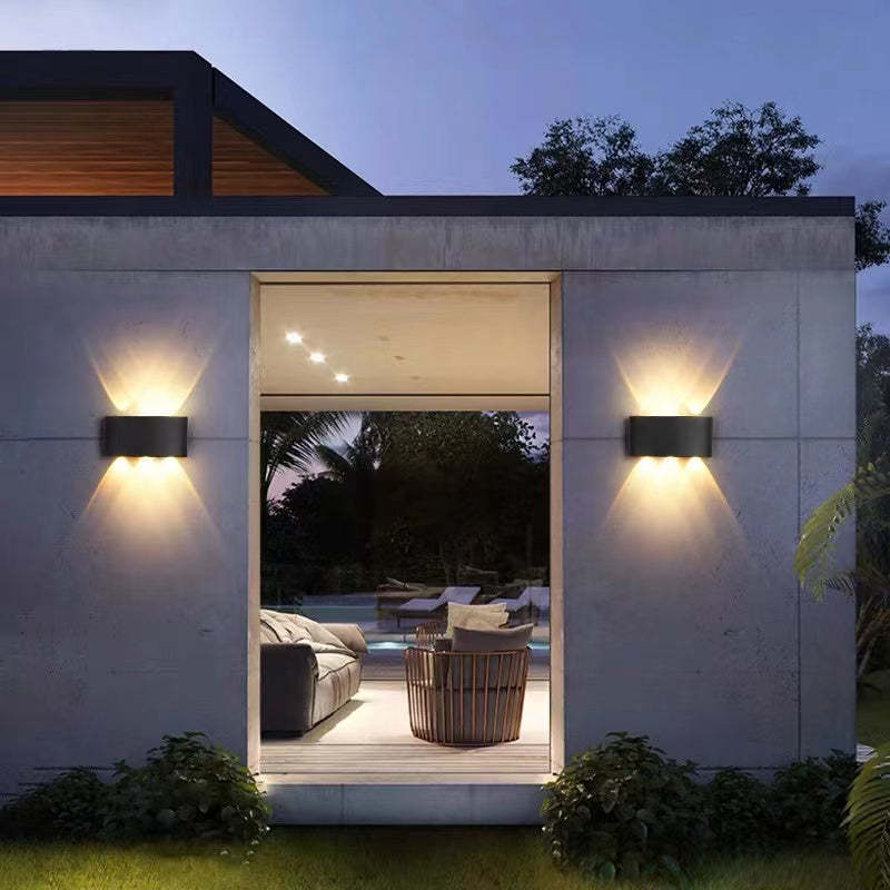 Ray Moderno Rectangular Metal/Acrílico Aplique de Pared Exterior