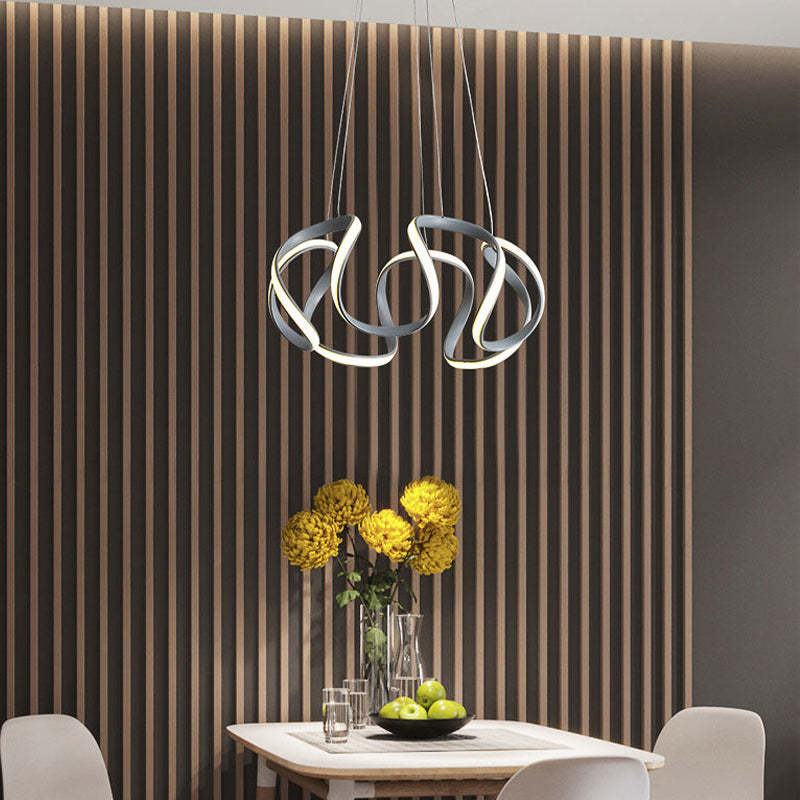 Arisha Moderna Irregular Metal/Silicio Lámpara Colgante Negra