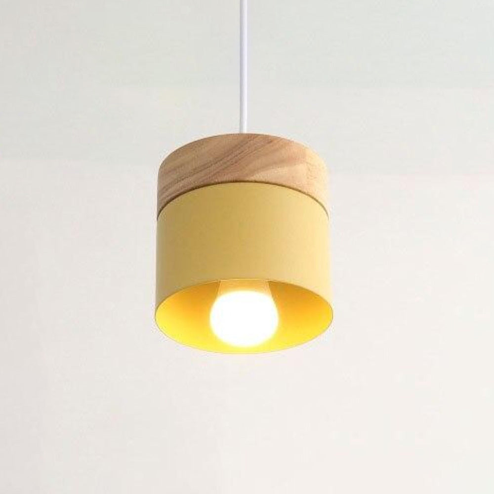 Valentina Nórdica Cilíndrica Metal LED Lámpara Colgante Gris/Blanca/Amarilla