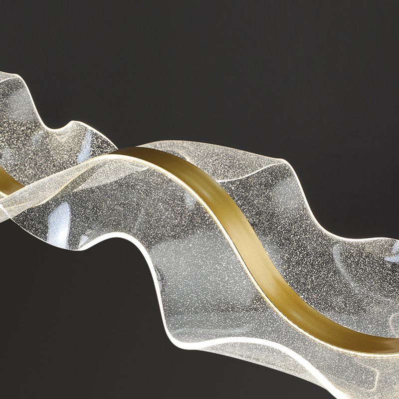 Kristy Moderna Onda Irregular Metal/Acrílico Lámpara Colgante Transparente