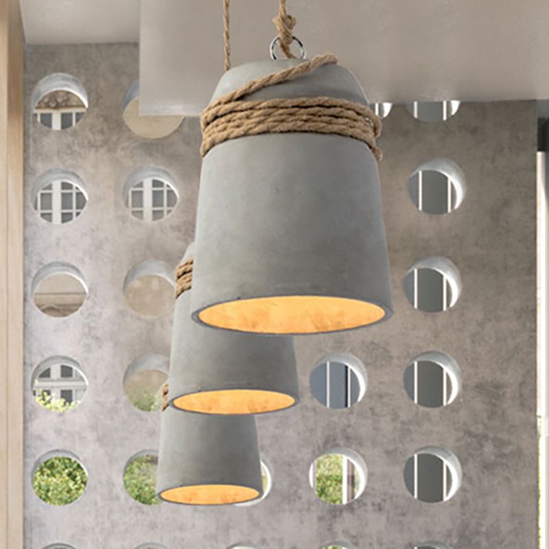 Arisha Nórdica Industrial Cemento Lámpara Colgante Gris