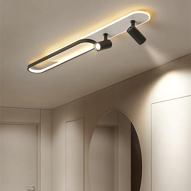 Aim Moderna LED Foco Metal/Acrílica Lámpara de Techo Negra/Dorada