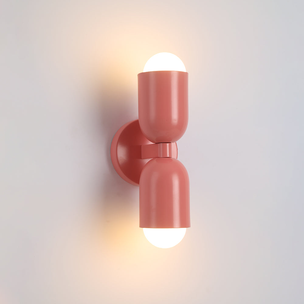 Valentina Moderno Doble Foco Cilíndrico Metal Aplique de Pared