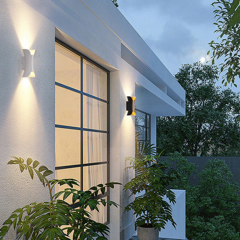 Ray Moderna Foco Metal Aplique de Pared Exterior Blanca/Negra