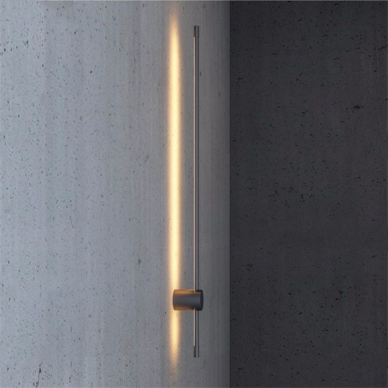 Ray Minimalista Lineal Metal Aplique de Pared Interior Negro