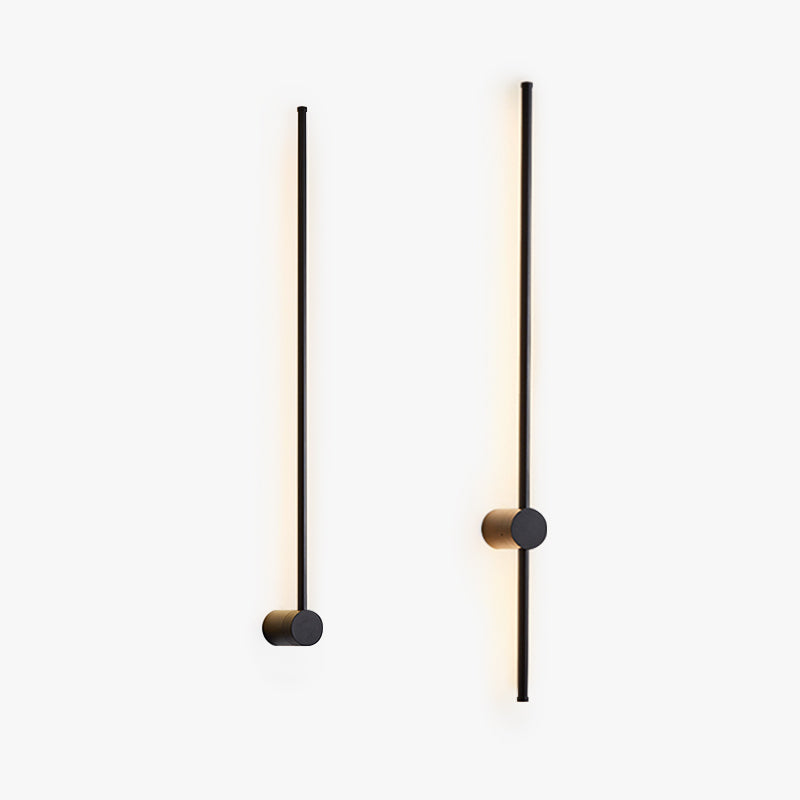 Ray Minimalista Lineal Metal Aplique de Pared Interior Negro