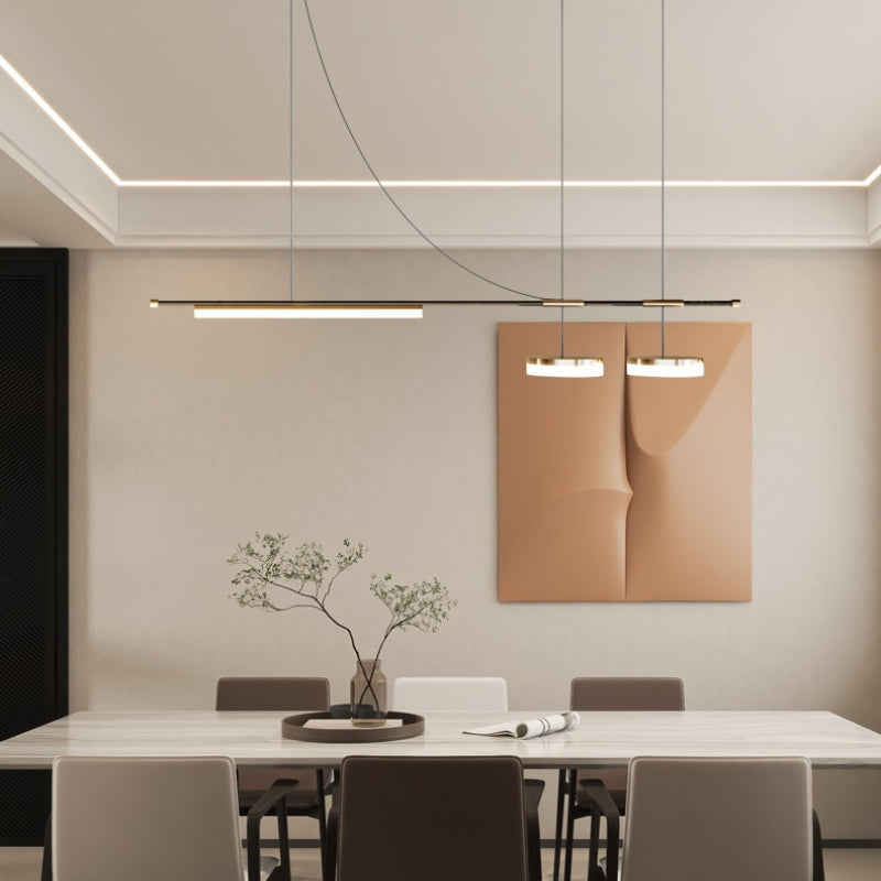 Arisha Moderno Minimalista LED Lámpara Colgante Negro Metal Comedor