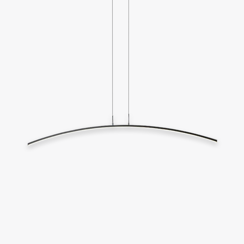 Arisha Minimalista Curva Lineal Metal Lámpara Colgante Negra/Blanca