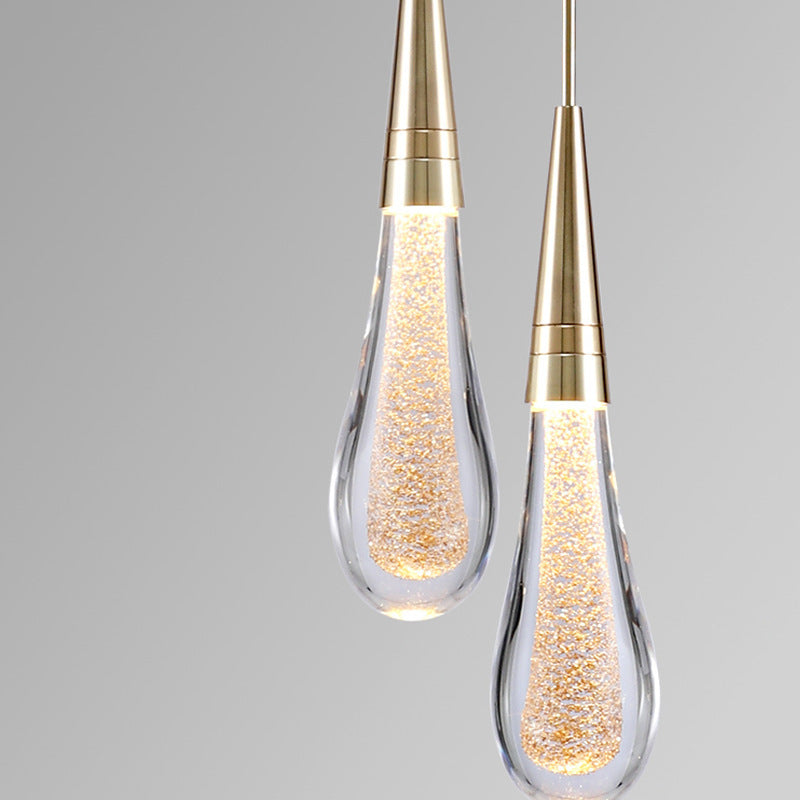 Kristy Moderna Cristal Metal Lámpara Colgante Dorada
