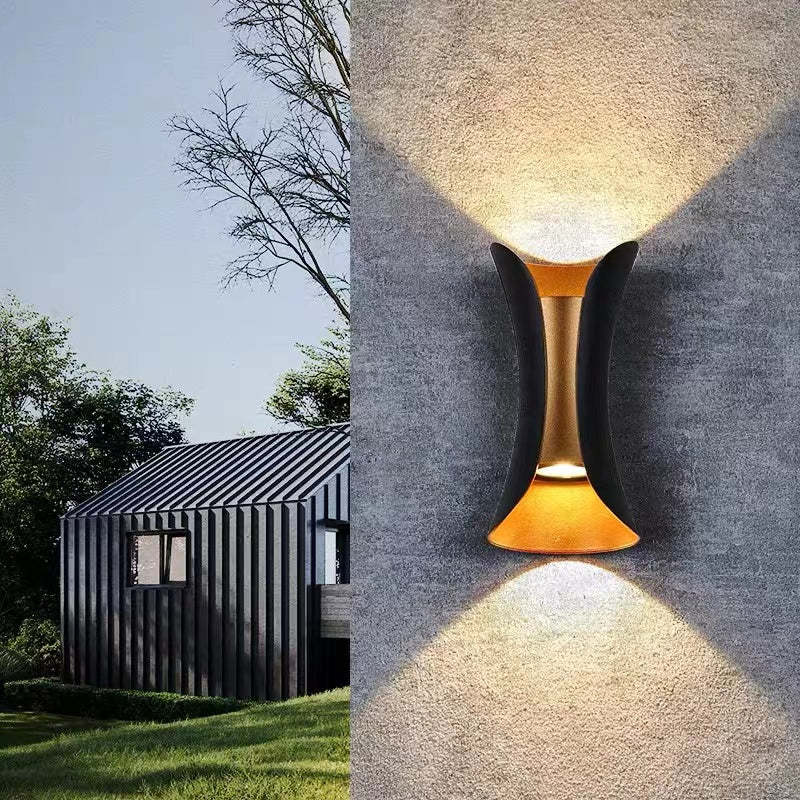 Ray Moderna Foco Metal Aplique de Pared Exterior Blanca/Negra