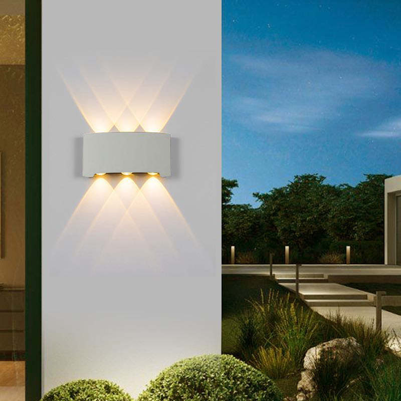 Ray Moderno Rectangular Metal/Acrílico Aplique de Pared Exterior