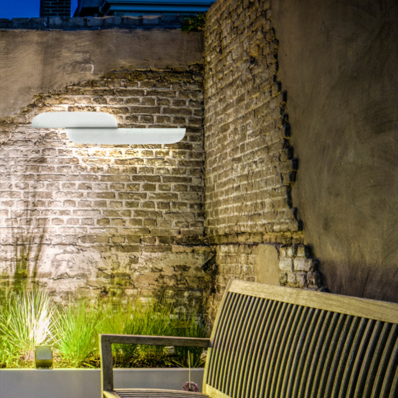 Ray Moderno Flexión Metal LED Aplique de Pared Exterior Negro/Blanco