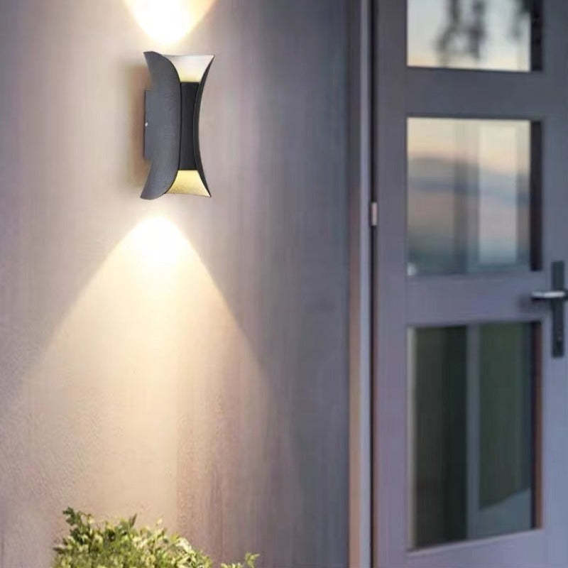 Ray Moderna Foco Metal Aplique de Pared Exterior Blanca/Negra