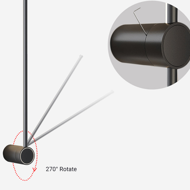 Ray Minimalista Lineal Metal Aplique de Pared Interior Negro