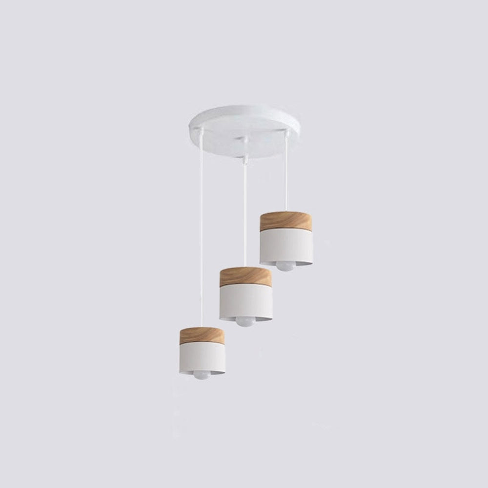 Valentina Nórdica Cilíndrica Metal LED Lámpara Colgante Gris/Blanca/Amarilla