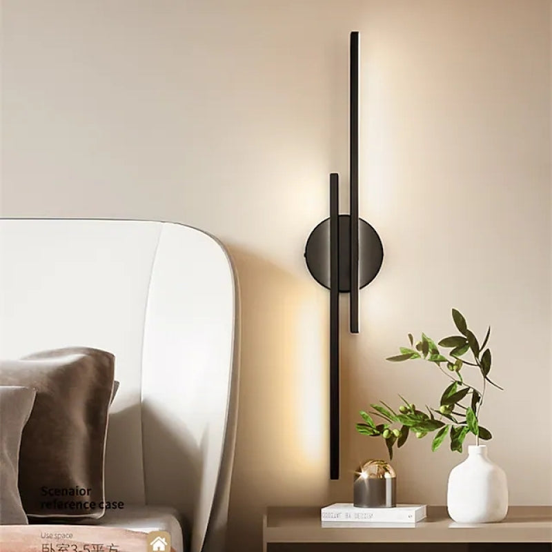 Arisha Minimalita Lineal Metal LED Aplique de Pared Negra/Blanca
