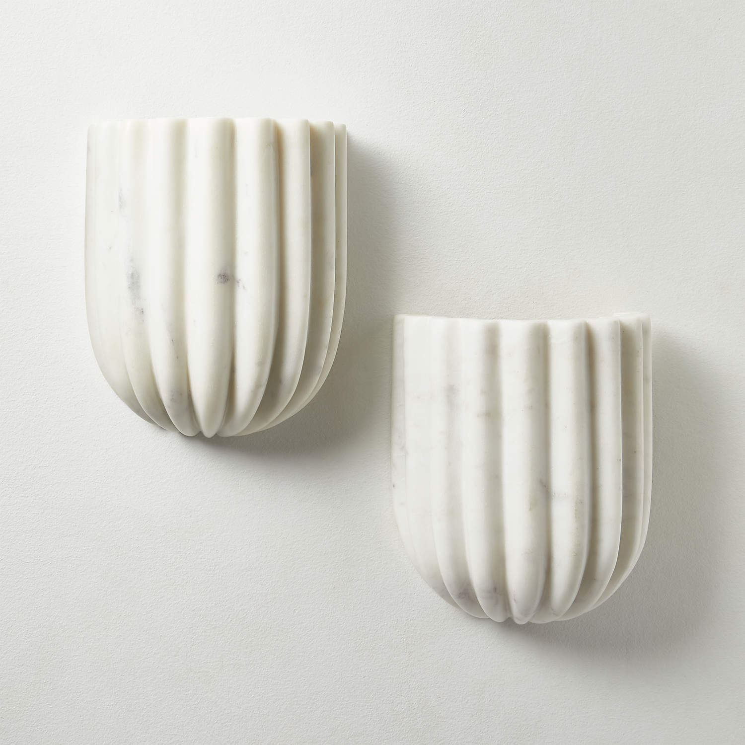 Tinduvys Elegance Ariel Single Marble Fluted Wall Lamp - Lamp Copper