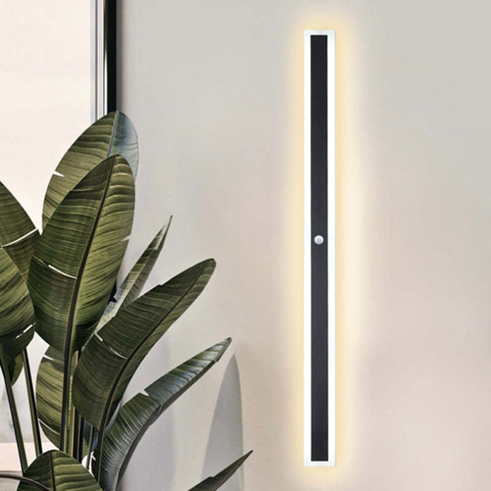 Ray Moderna Lineal Metal Aplique de Pared Exterior Negra