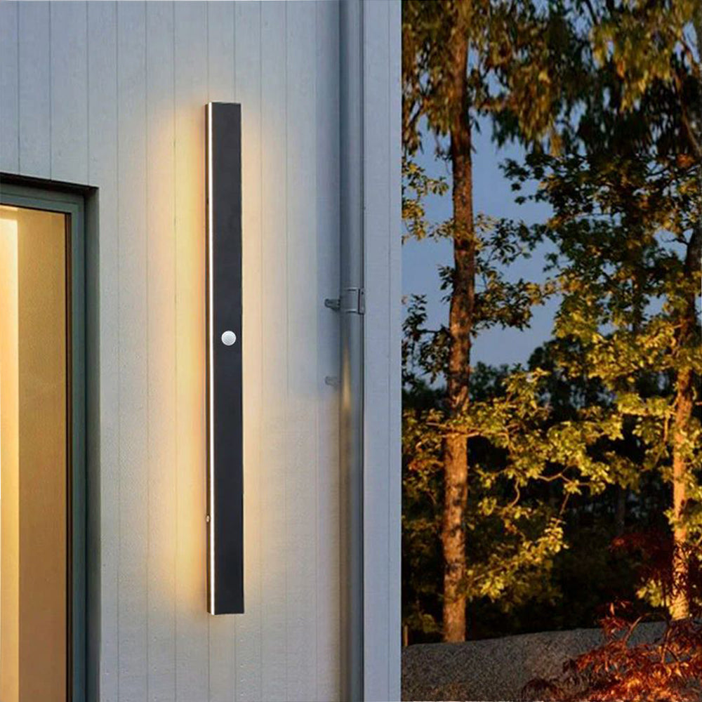 Ray Minimalista Lineal Metal Acrílico Aplique de Pared Exterior Negro