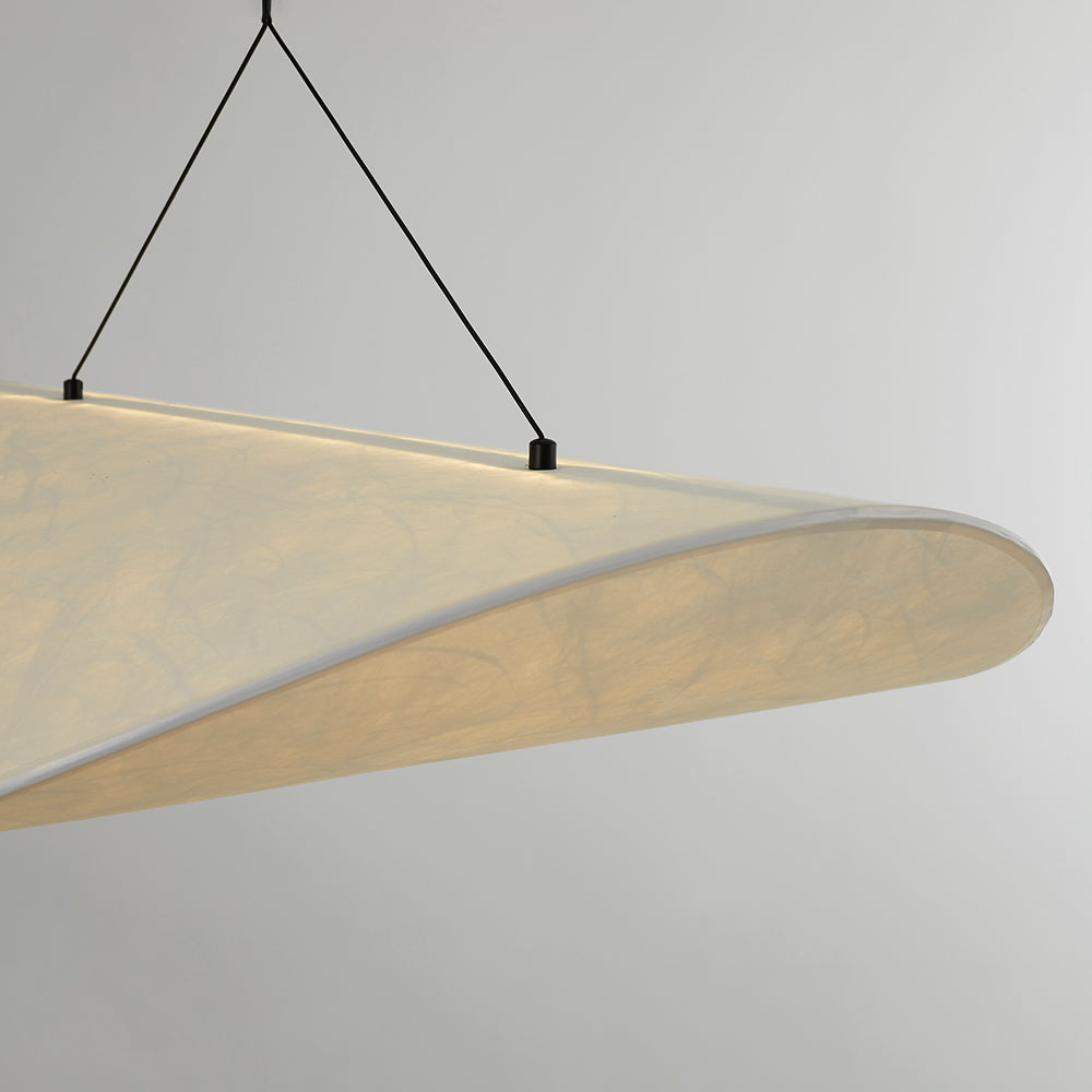 Ritta Simple Irregular Metal/Seda Lámpara Colgante Blanca